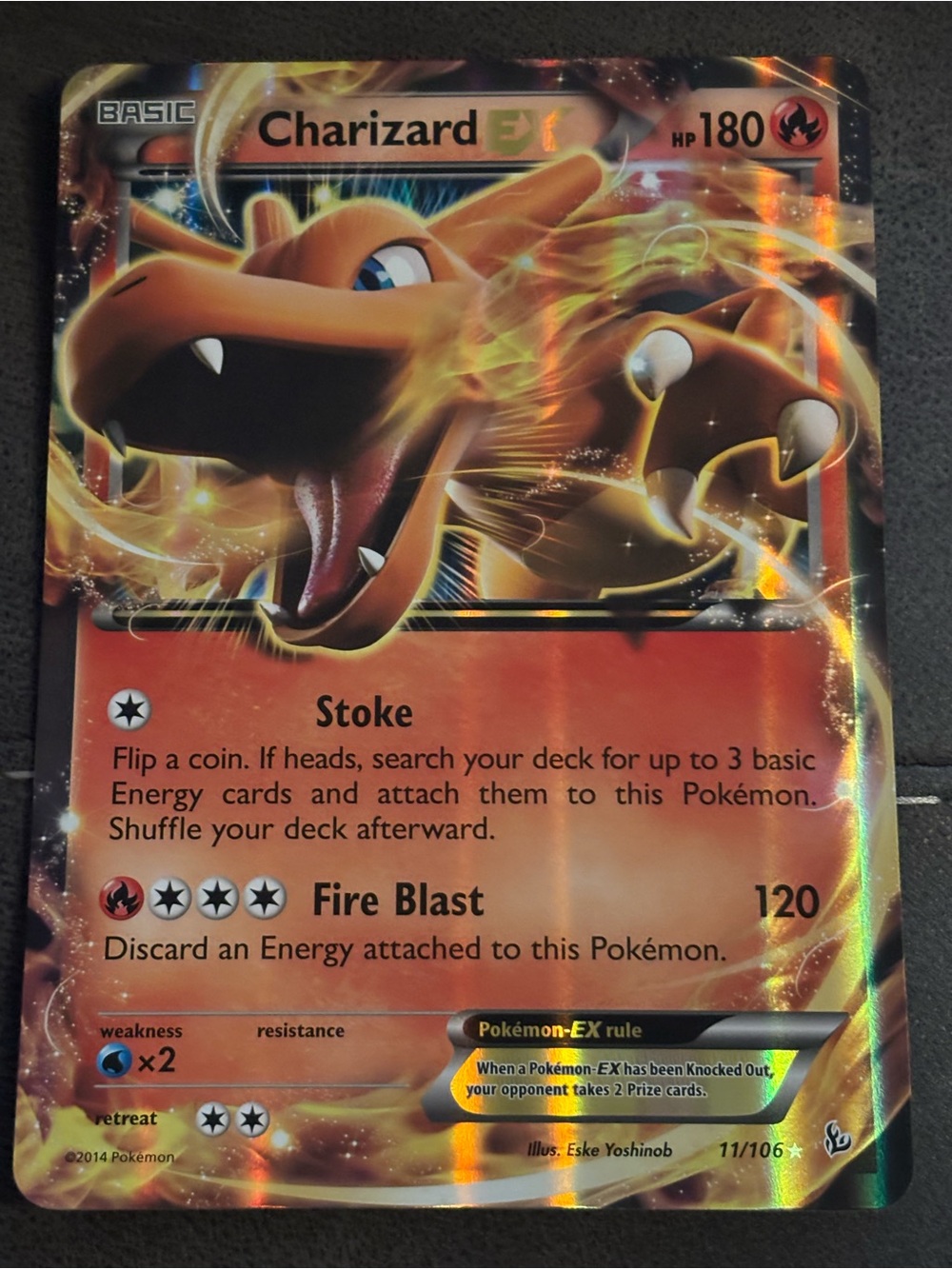 JUMBO Charizard EX Holo Pokemon Card